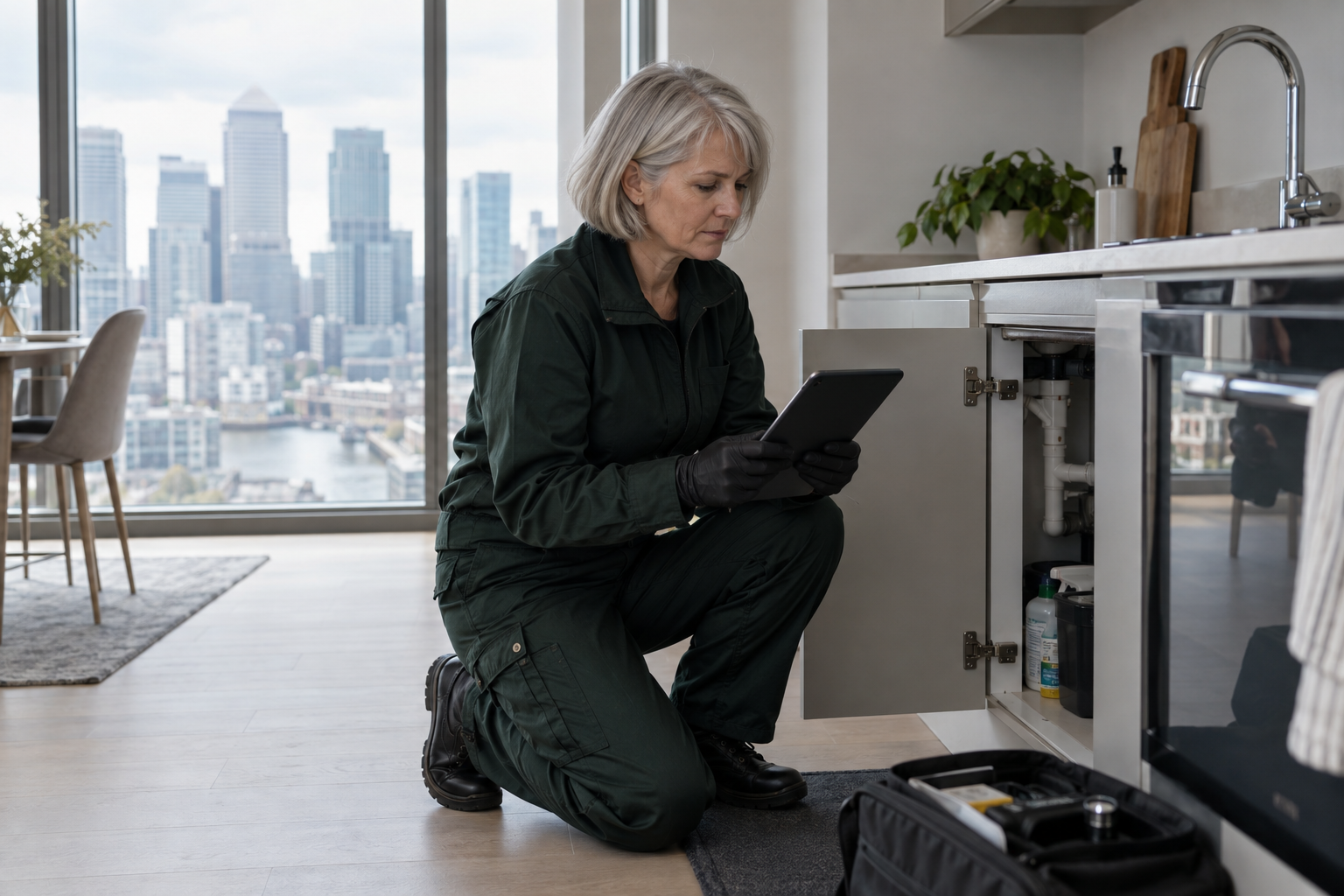 Kennington pest control technician during targeted control preparation