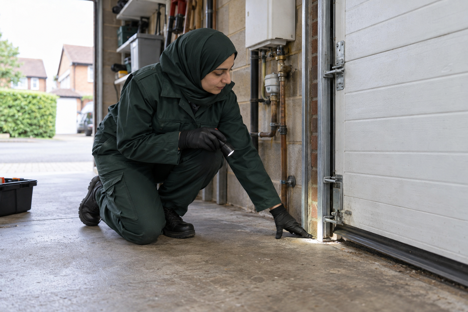Elephant and Castle pest control technician during targeted control preparation